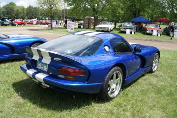 1997 blue Dodge Viper white stripes