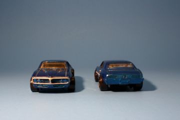 Hot Wheels Blue 67 Firebird - front and rear